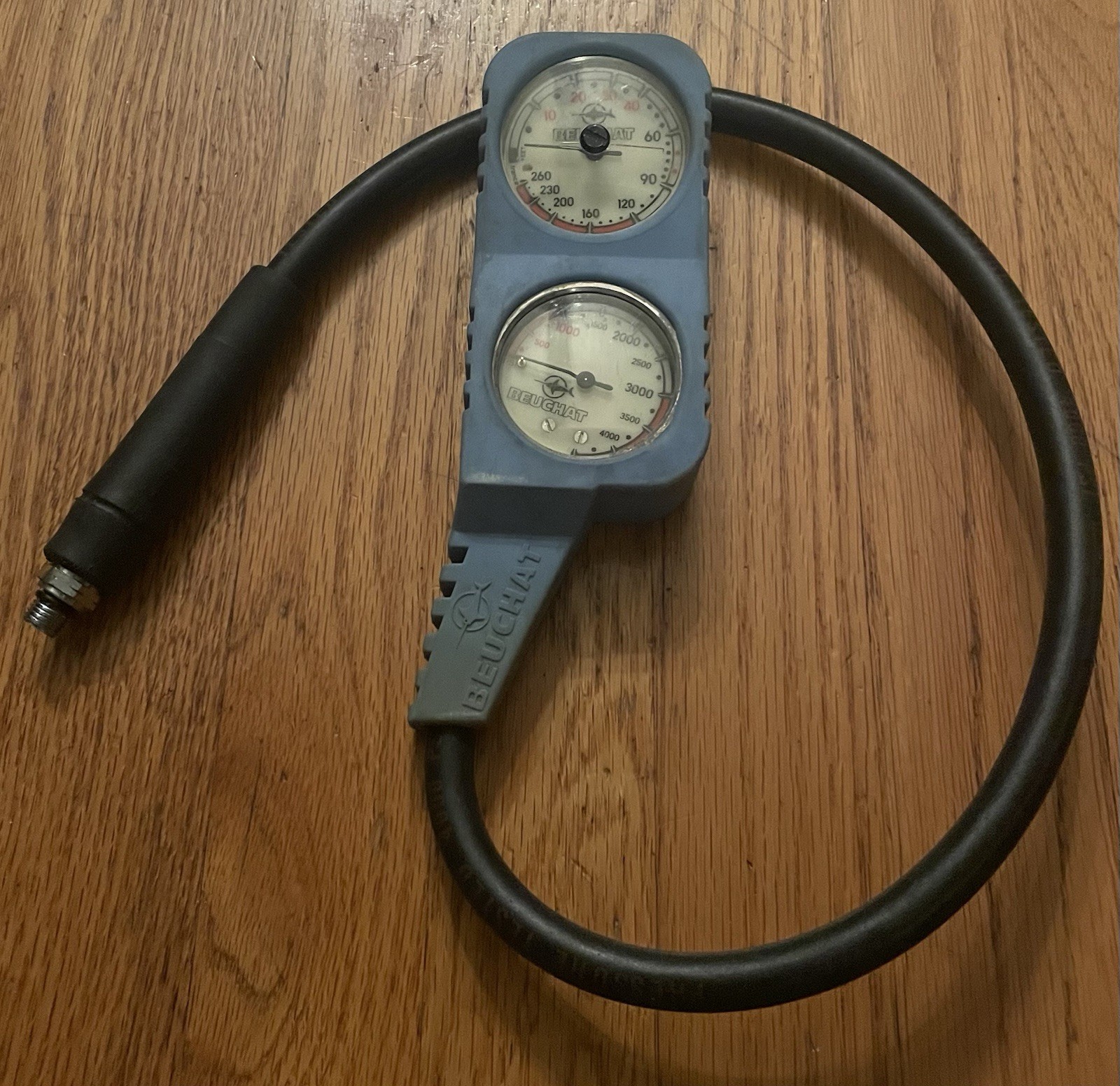 Classic Beuchat 🇫🇷 Dual Pressure/depth Gauge SPG Glass/Brass Navy Chart