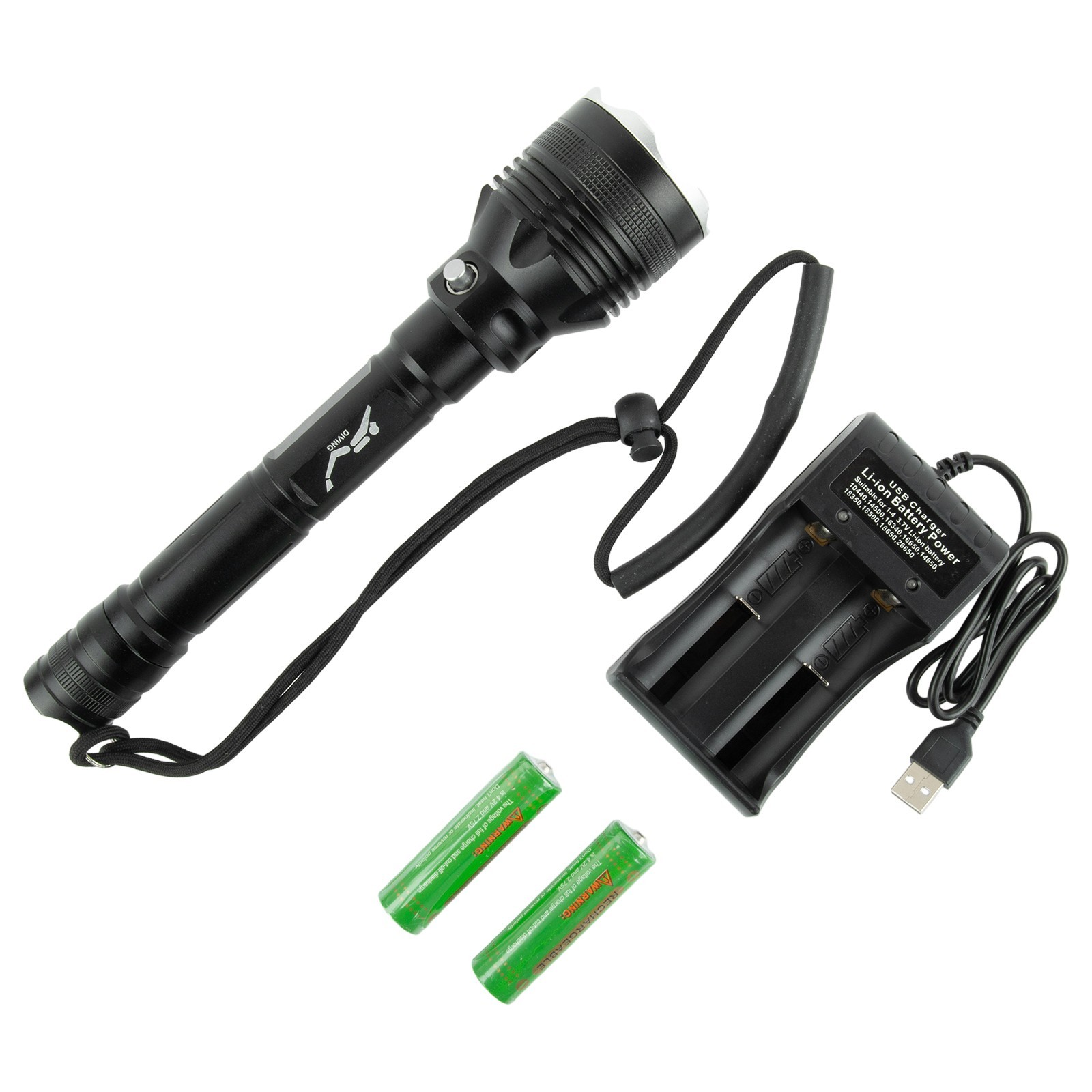 White Light Flashlight Sporting Goods Diving Flashlight Long Life