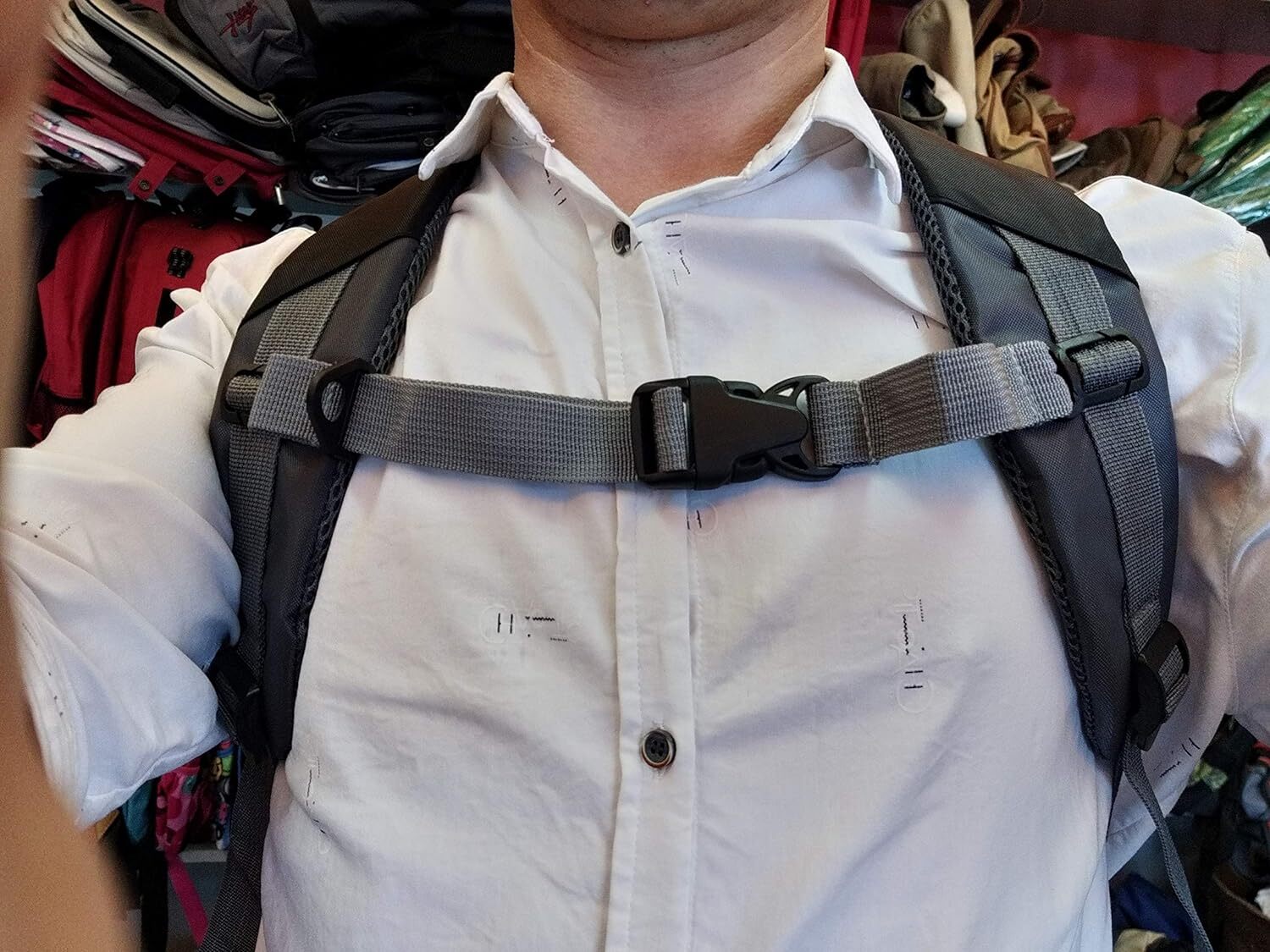 Amlrt HDHYK Backpack Chest Strap- Nylon -Suitable for Standard size, Gray