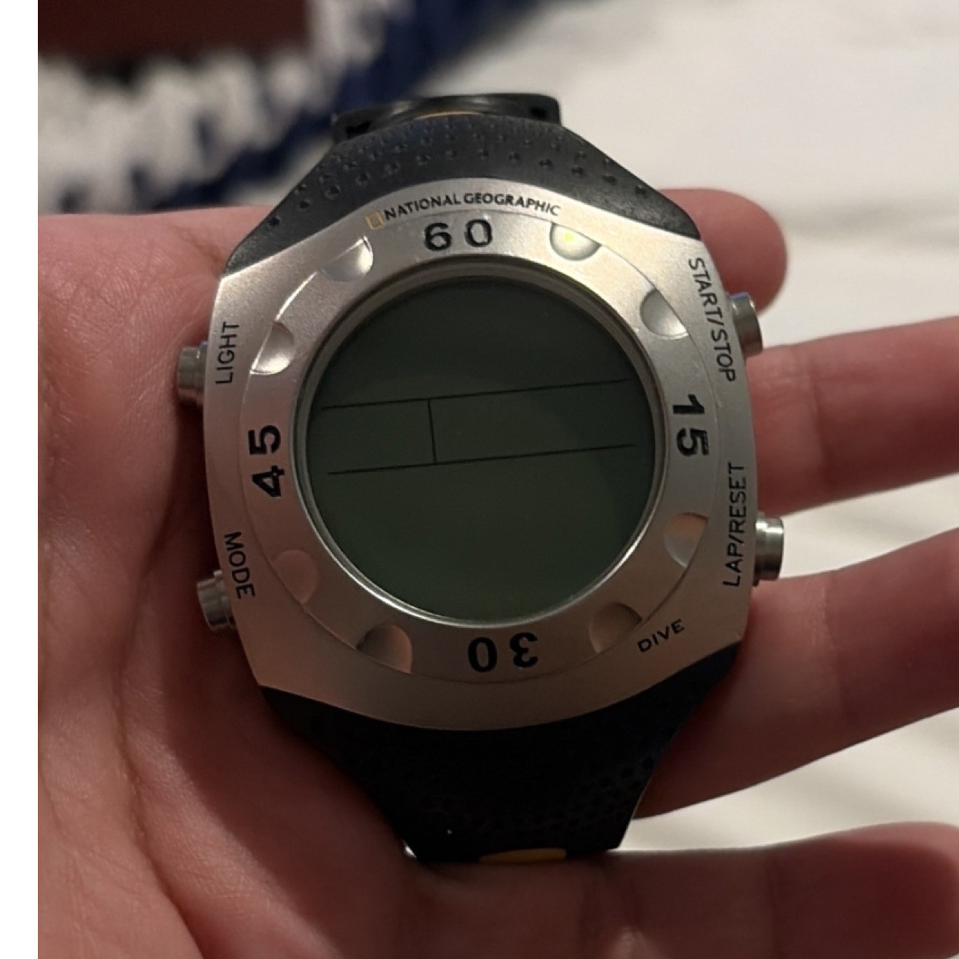 National Geographic Dive Computer Stainless Steel Case Black/Yellow Strap