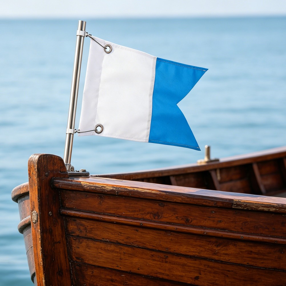 International Dive Flag: Blue and White Boat Dive Flags – Marine Safety Marker