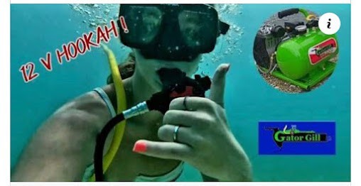 Hookah Diving 12 Volt Elite Series Compressor w/ Raft 100′ air hose & Regulator