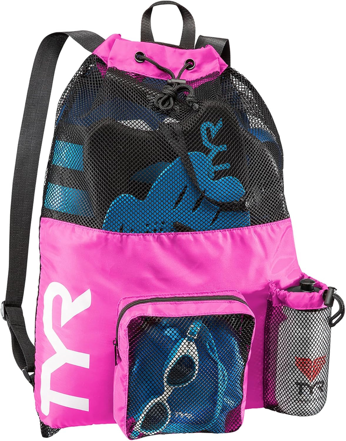 Big Mesh Mummy Backpack for Wet Swimming, Gym, and Workout Gear, Pink