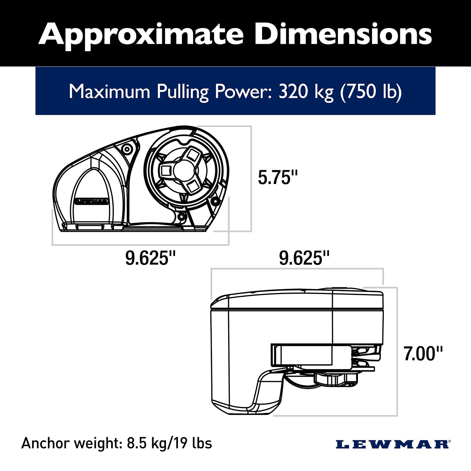 Lewmar PRO-Series 700 6 mm-7 mm-1/4 Pro-Series Windlass (6656011967-310)
