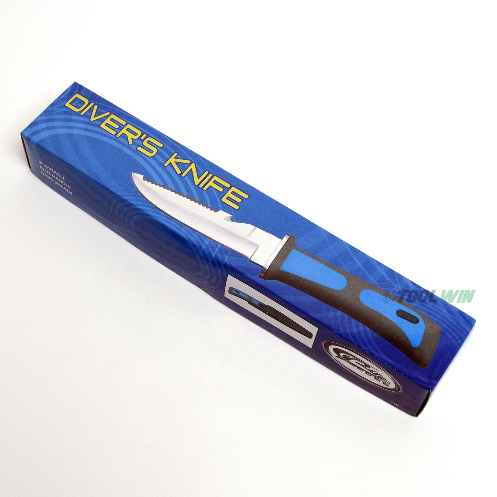 Scuba Diver Knife Sheath Dive Leg Arm Straps Stainless Steel Fixed Blade Blue