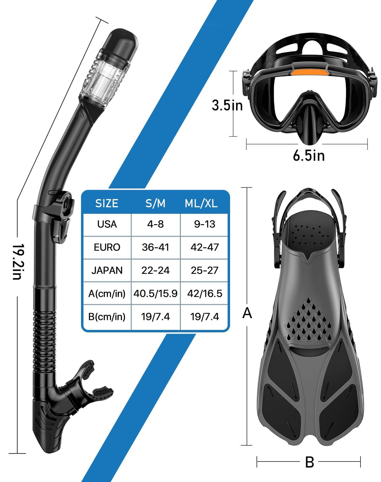 Ubekezele Snorkeling Gear for Adults Men Women,4 in 1 Snorkel Set with Panora…