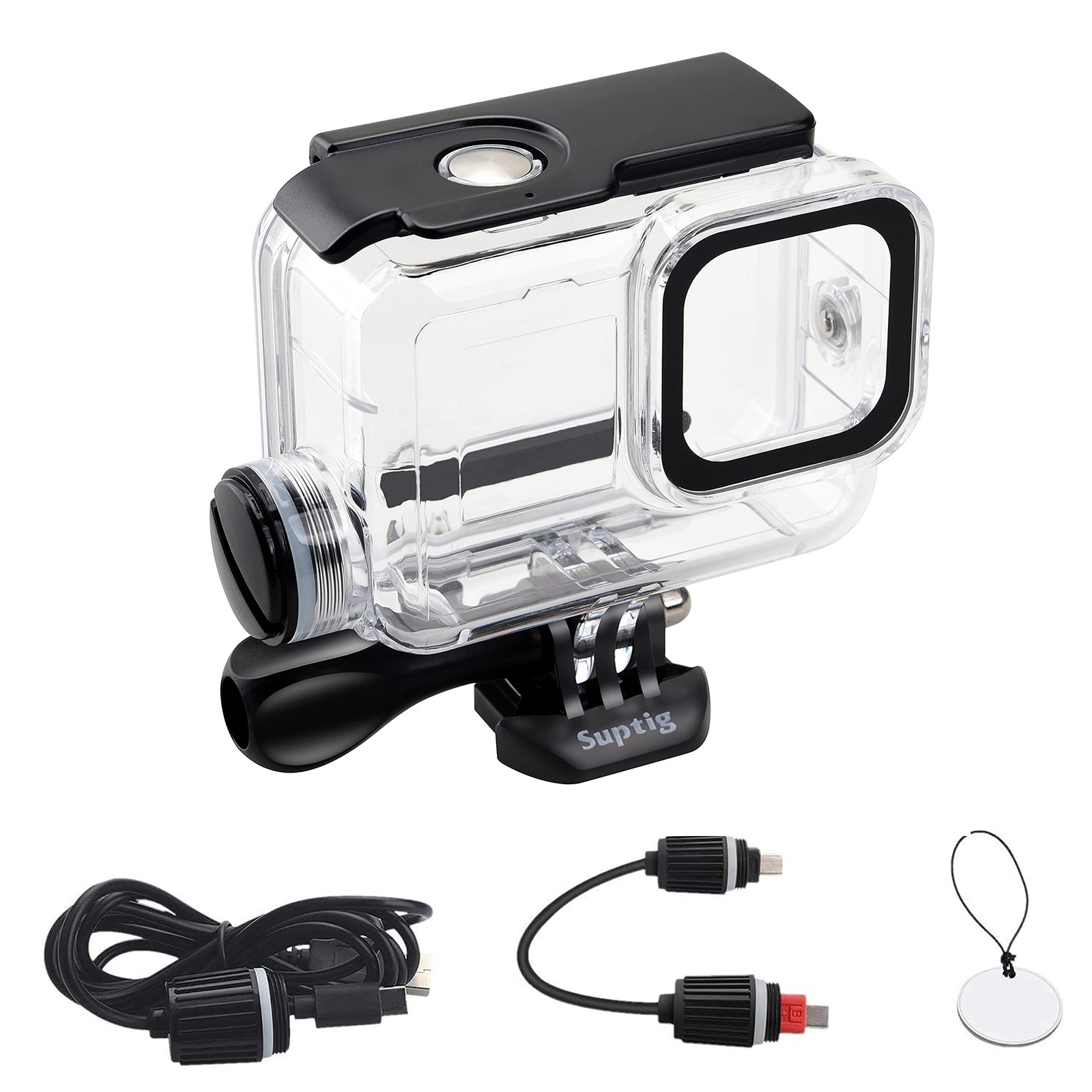 Suptig Waterproof Case, Underwater Diving Case Protective Black