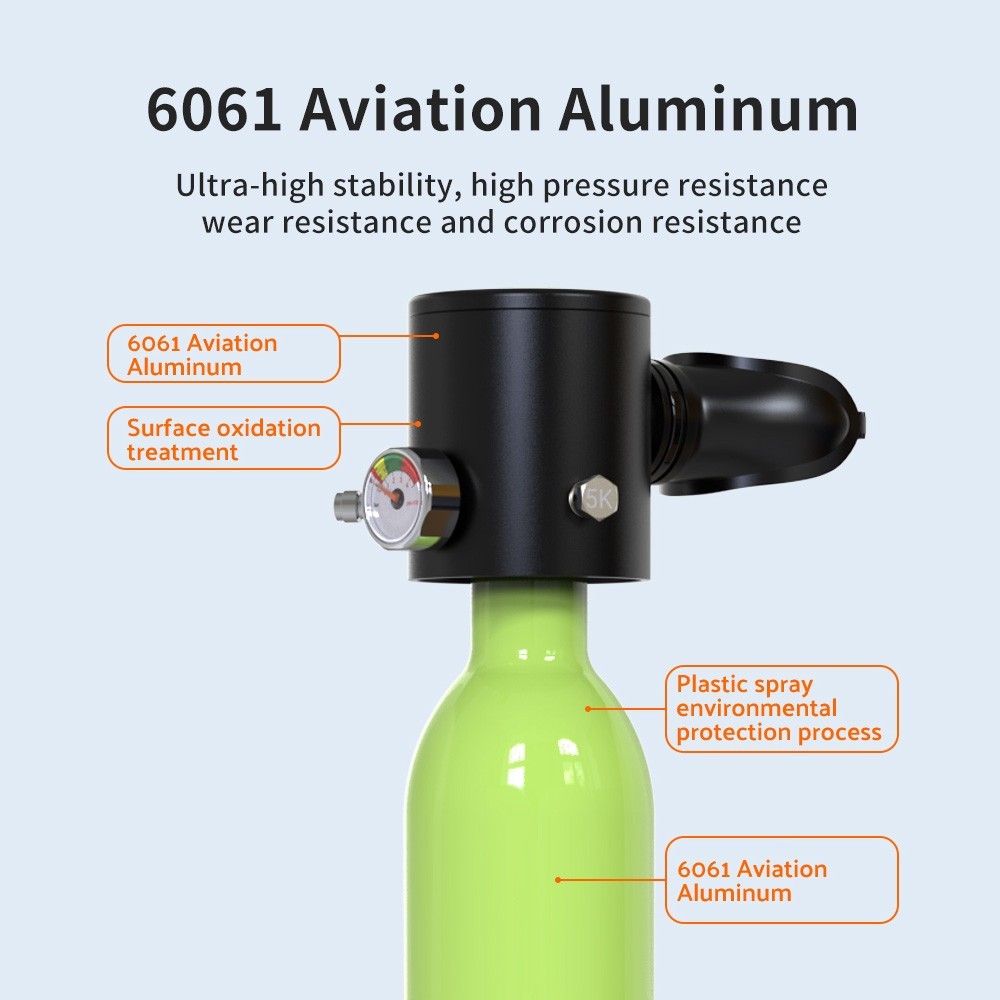 Scuba Tank Lung Tank Diving Tank,0.5L with Mask,6-10Min for Underwater Breathing