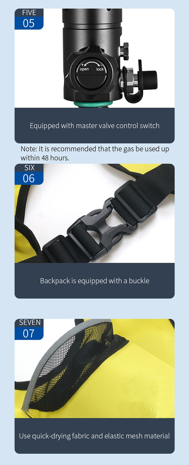 2L Scuba Tank Diving Tank Underwater Diving Glasses Vest Cylinder Oxygen Bottle