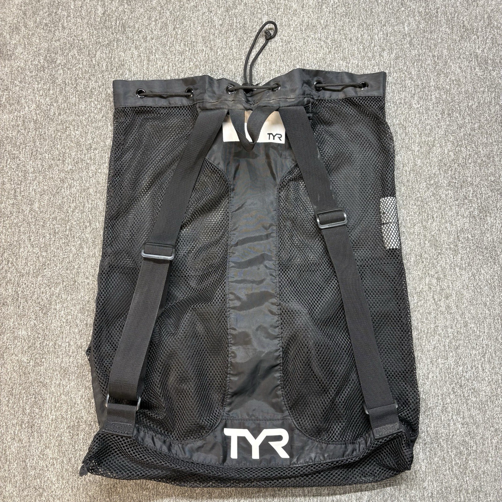 TYR Big Mesh Mummy Backpack Swim Gym Workout Gear Black