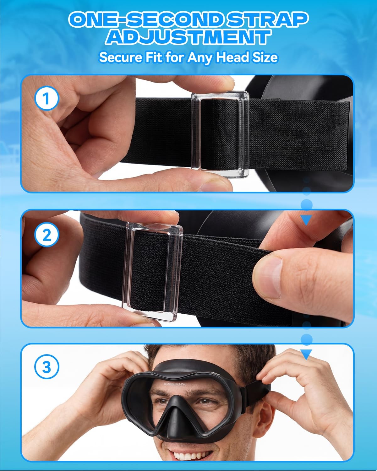 Aegend 2-Pack Snorkel Mask Goggles Nose Cover Adjustable Soft Knitted Strap