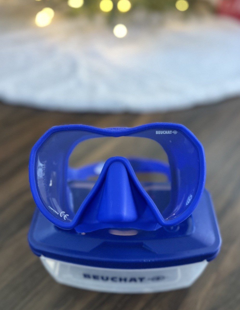 BEUCHAT Maxlux S Diving Free Dive Snorkel Mask – Ultra Blue With Case