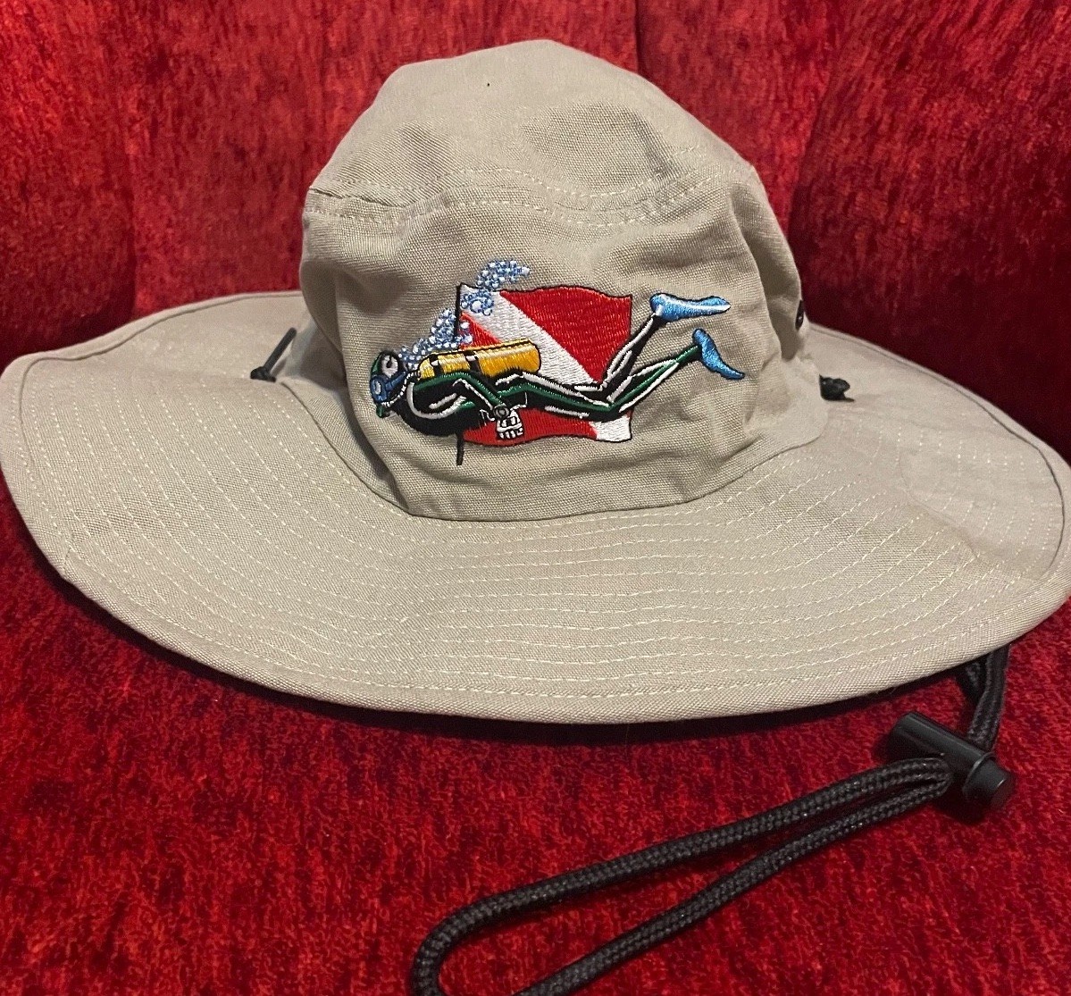 Trident Outback Scuba Diving Diver Down Floppy Beach Hat XL 100% Cotton