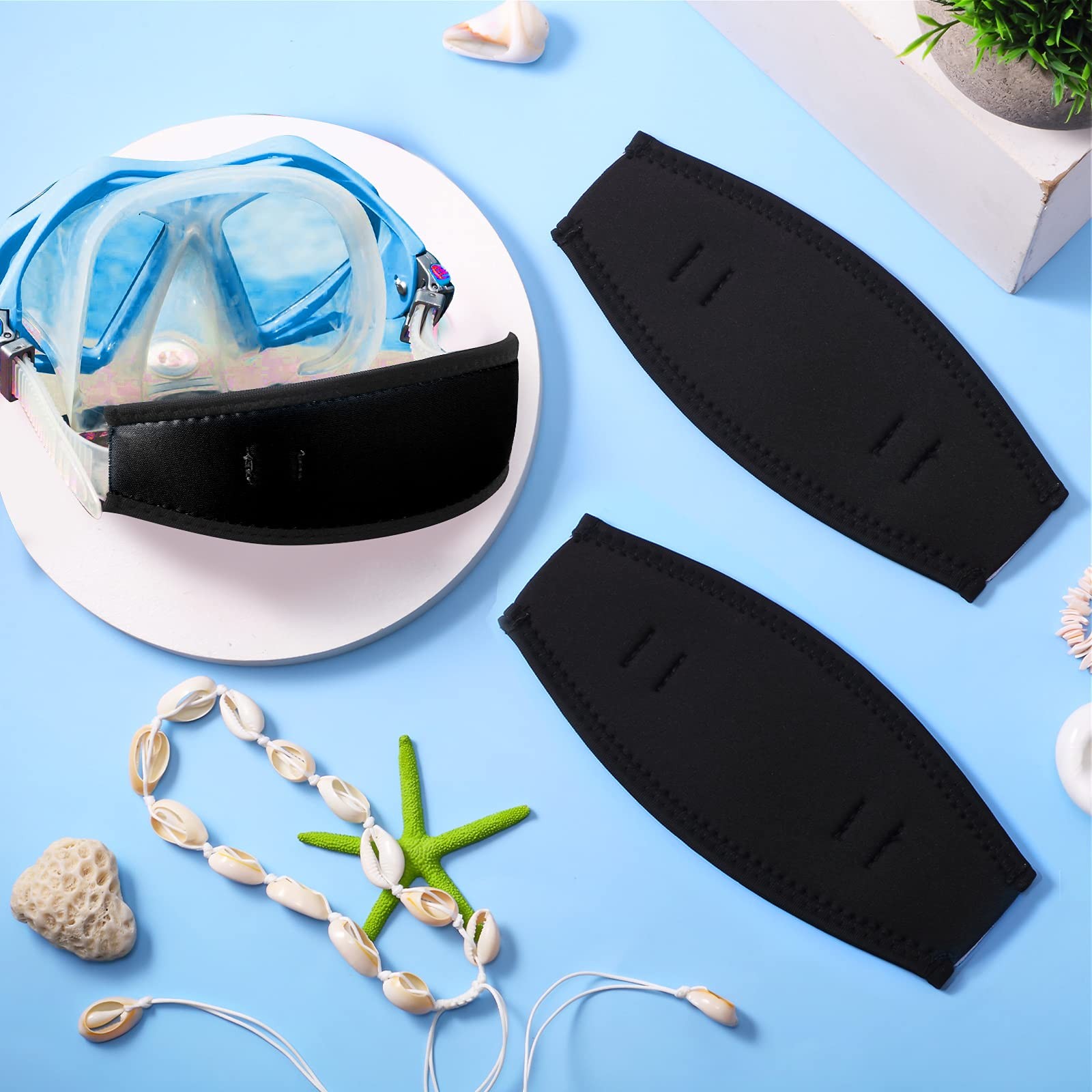 Weewooday 3 Pcs Mask Strap Cover approx. 7.8 x 3.4 inch/ 20 x 8.7cm, Black