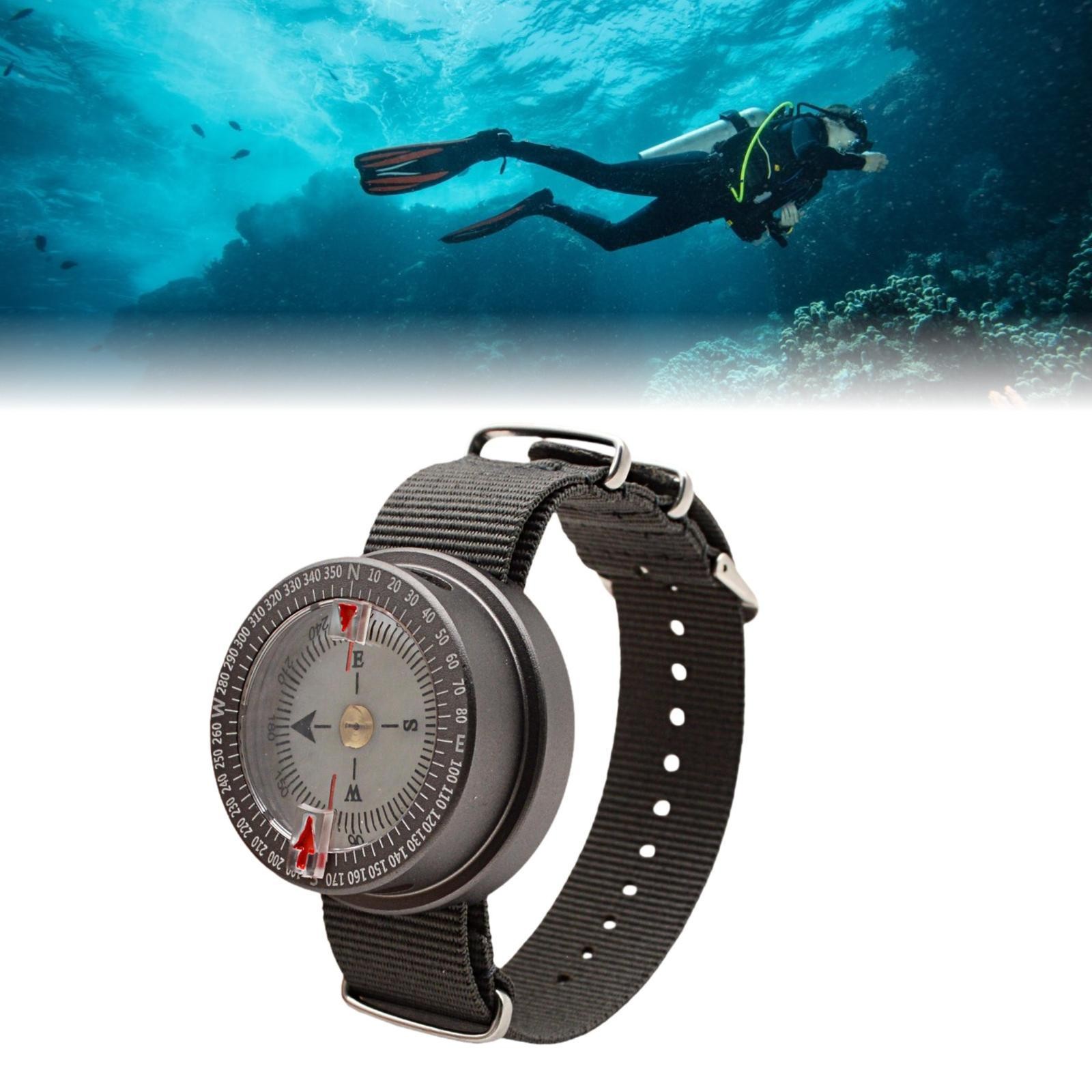 Scuba Compass Underwater Wrist Mount Compass Adjustable Lightweight Waterproof