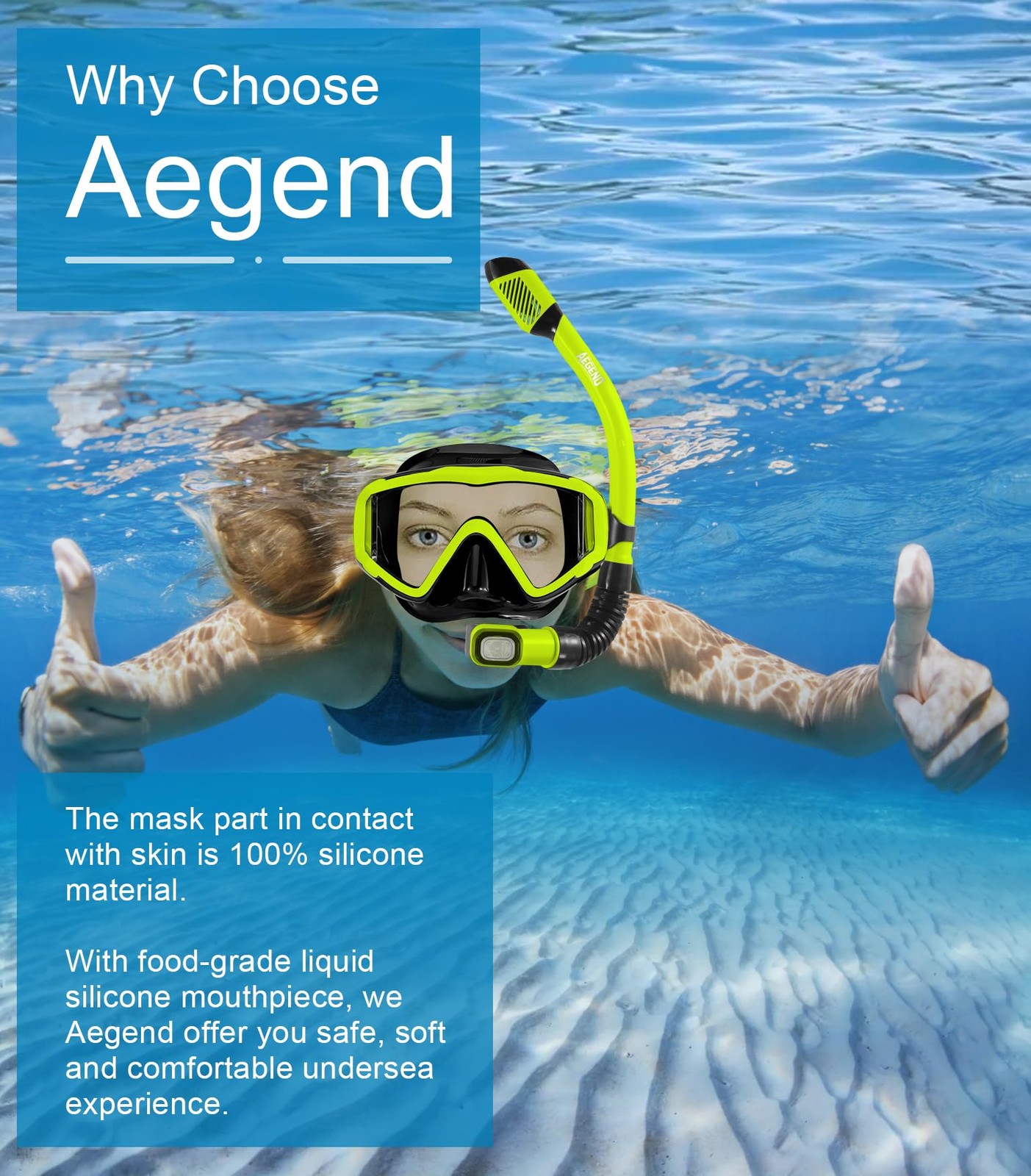 Aegend Snorkeling Gear for Adults Youth Kids, Snorkel Mask with Top Dry Valve…