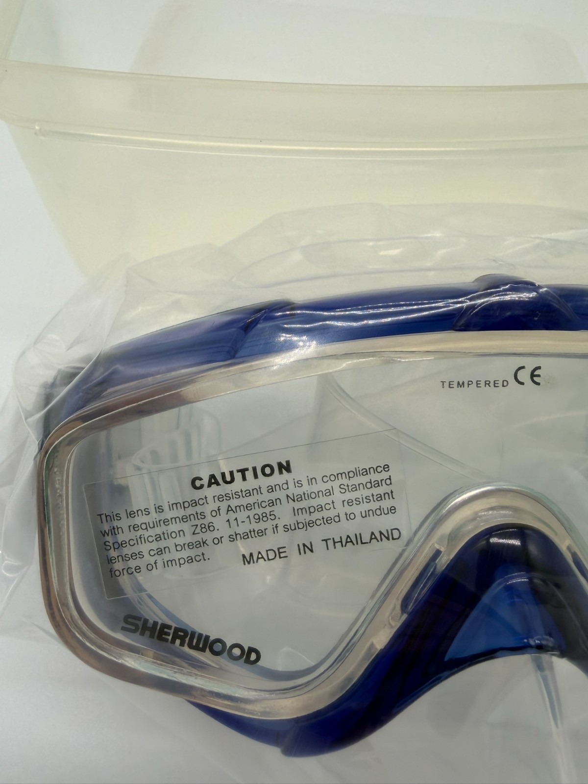 Sherwood Scuba Magnum EX Dive Mask Blue – New In Box NOS – Tempered Glass