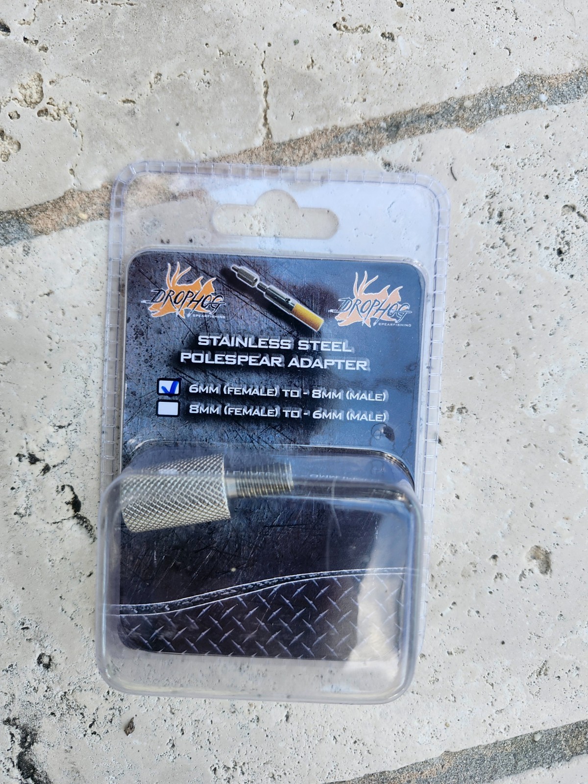Drophog Stainless Steel Polespear Adapter – 6mm Female to 8mm Male