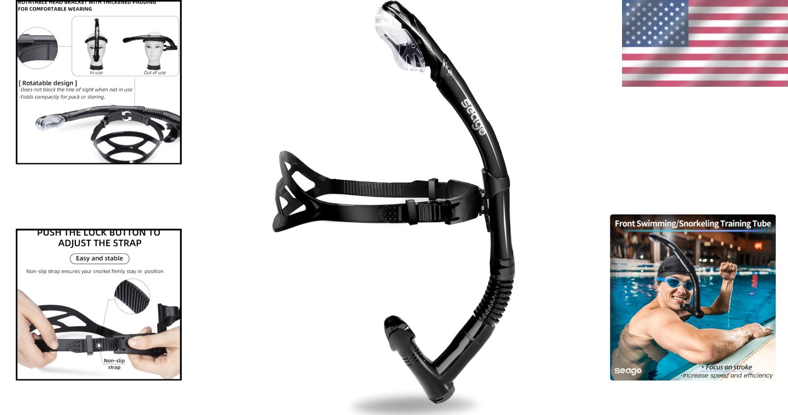 Top Dry Swim Snorkel for Lap Swimming