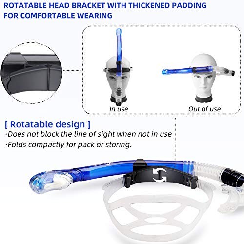 Swim Snorkel for Lap Swimming, Dry Top Front Swimmer Gear for Adult Blue