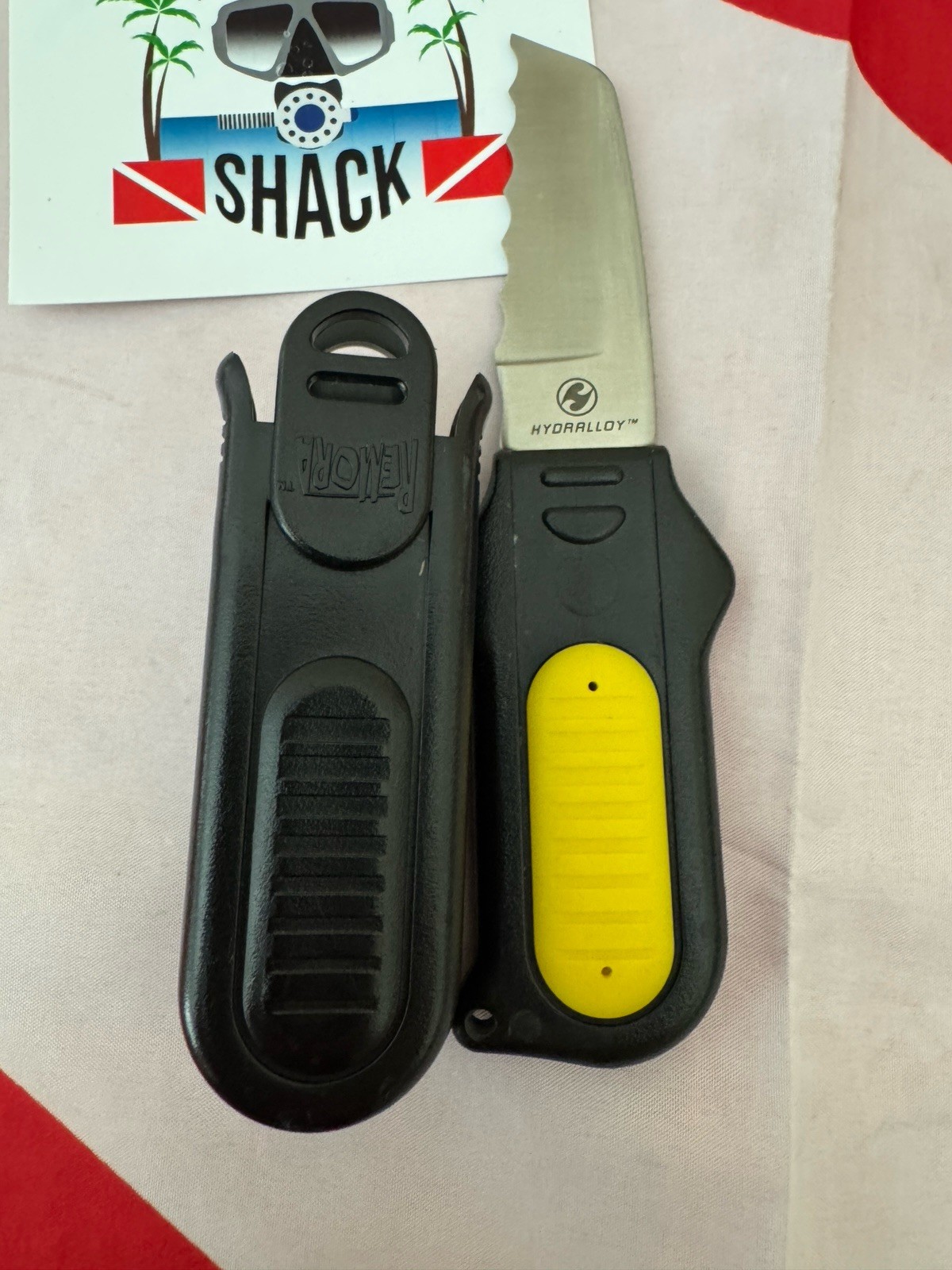 SCUBA DIVE KNIFE WENOKA BLACKIE COLLINS WITH HOSE ATTACHMENT COOL!