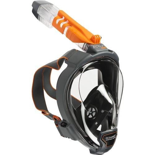 Open Box Ocean Reef ARIA QR+ Full Face Snorkeling Mask – Black – L/XL