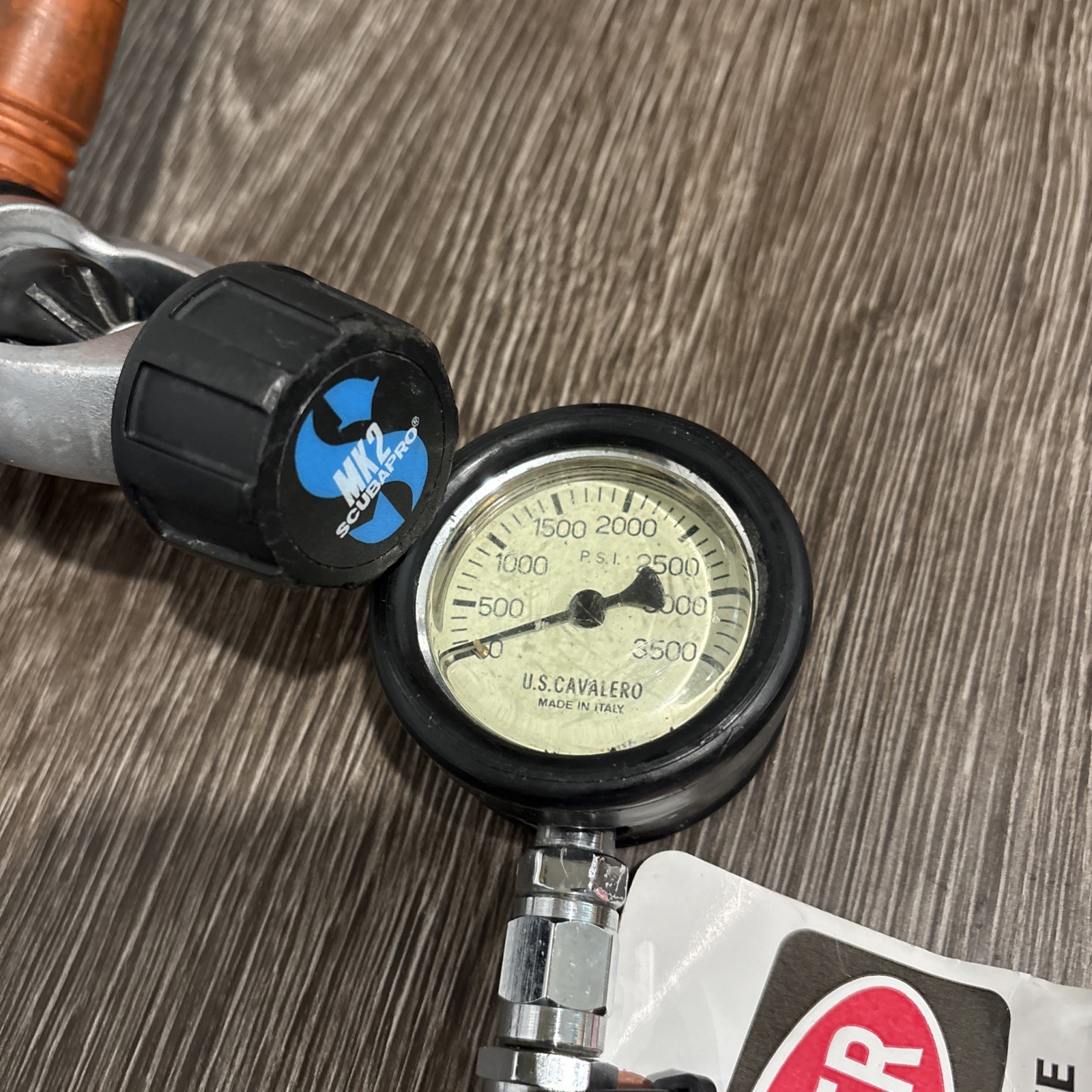 Scubapro MK2 R190 Scuba Regulator Set with U.s. Cavalero Pressure Gauge Untested