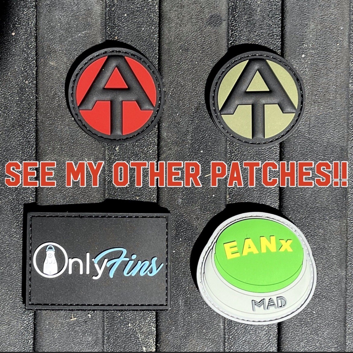 Swim Fin PVC Morale patch, 3 inch Hook & Loop Attachment, Scuba Jet Rocket