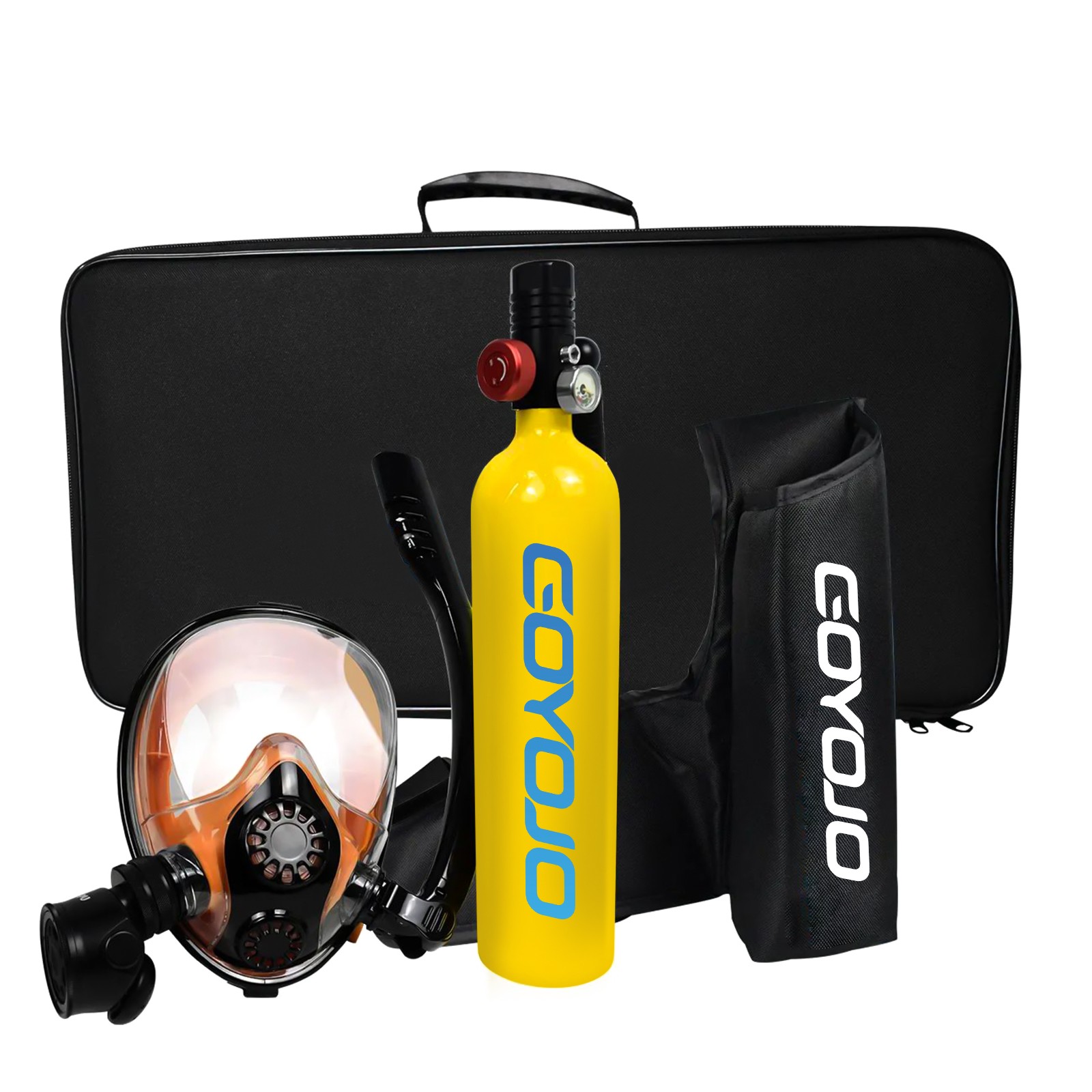 GOYOJO 1L Scuba Tank Oxygen Diving Cylinder Respirator Snorkeling Pump S5000PLUS