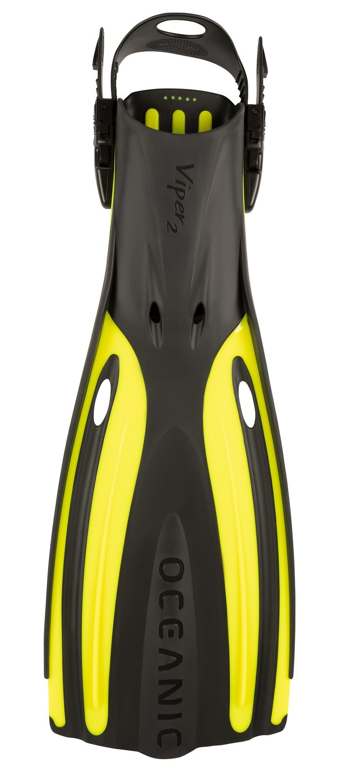 Oceanic Viper 2 Open Heel Fins, Yellow/Black Small