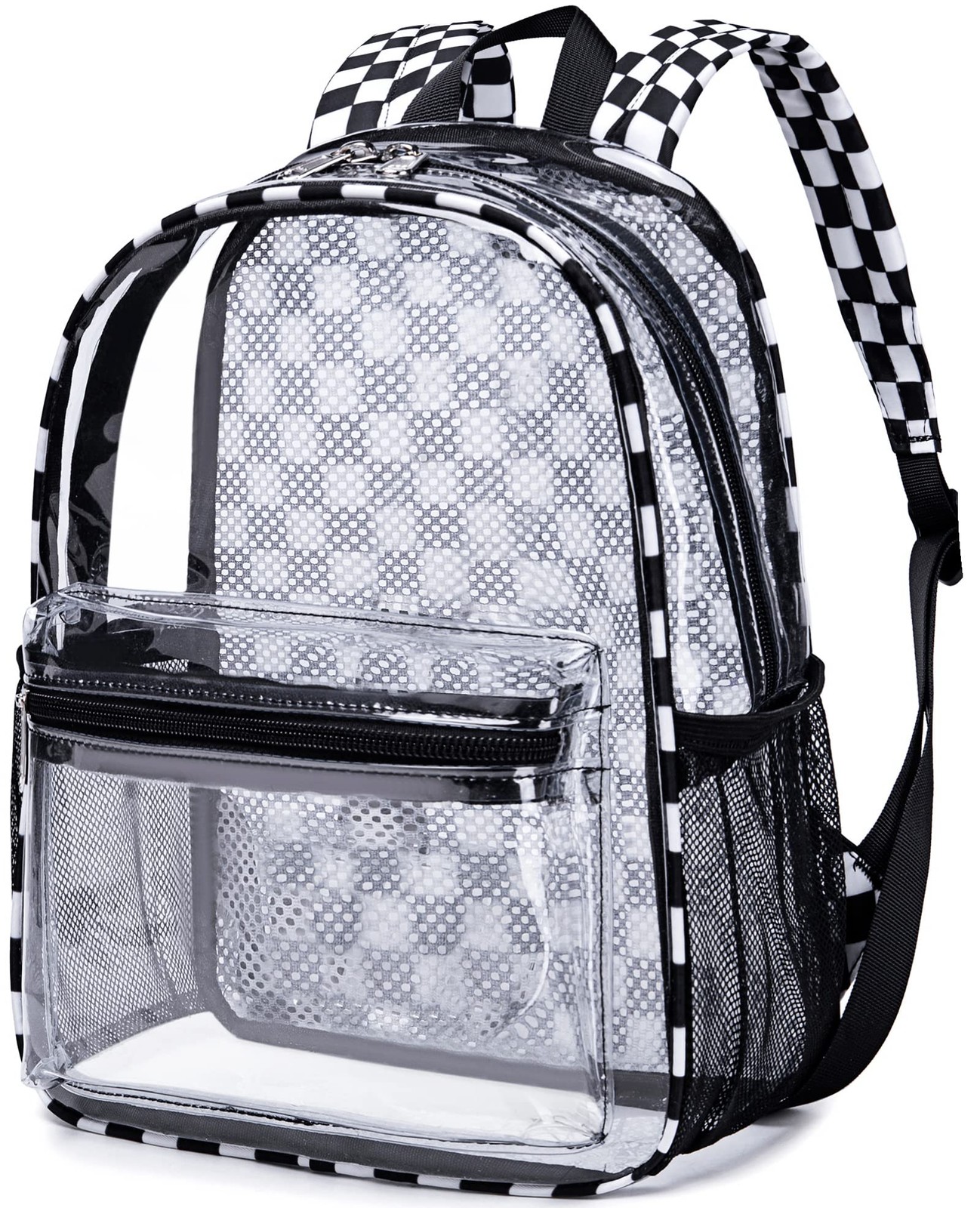 BTOOP Clear Mini Backpack for Stadium Events 12» H-Mini, Black White – Plaid