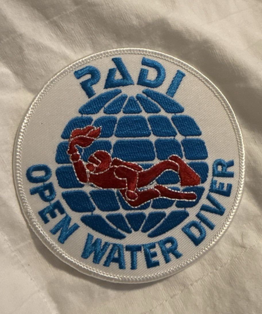 PADI Open Water Diver Scuba Diving Certification Patch Vintage 90s Embroidered