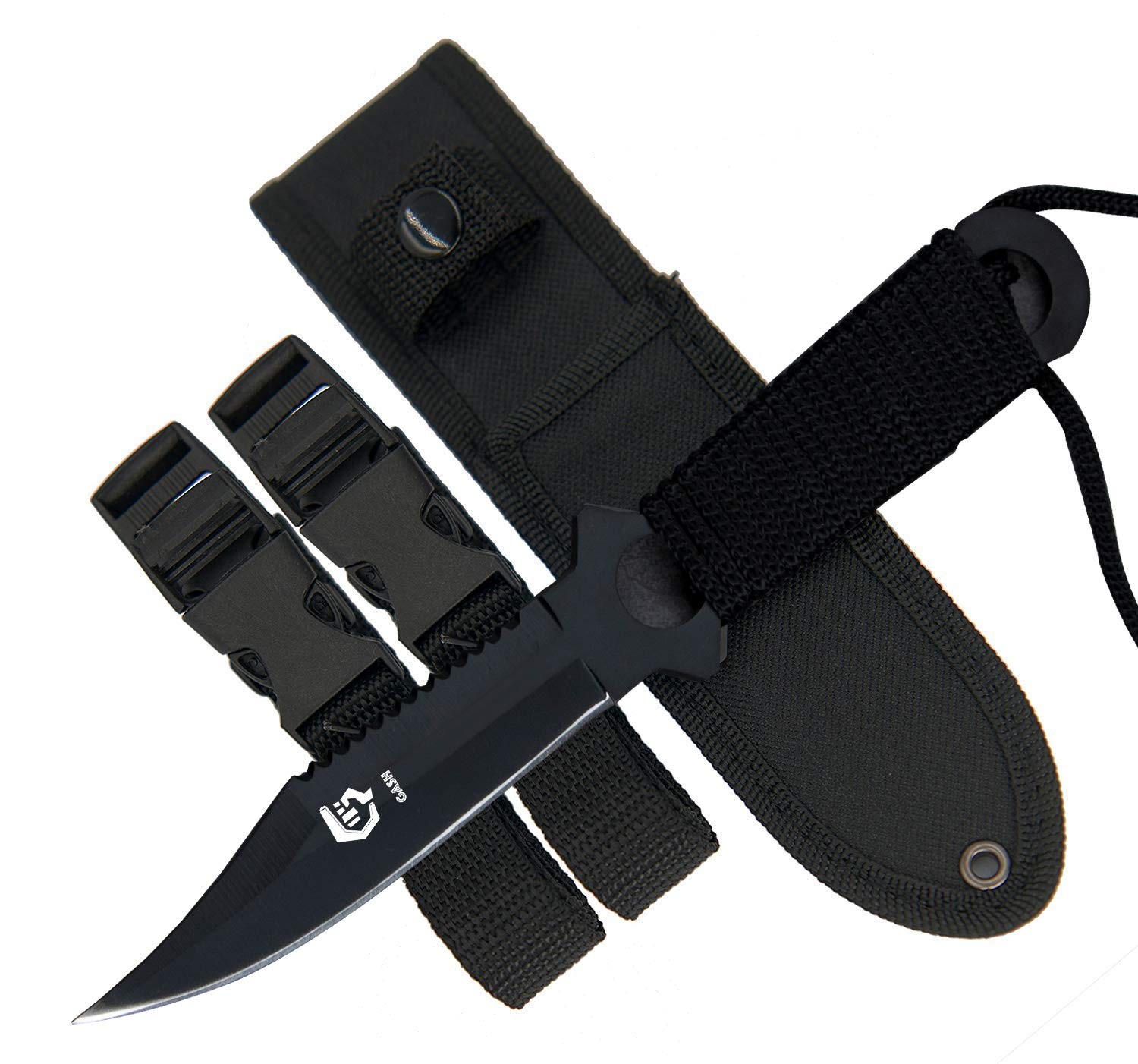 GASHER Scuba Diving Knife with Leg Straps & Sheath, Razor Sharp – Lightweight