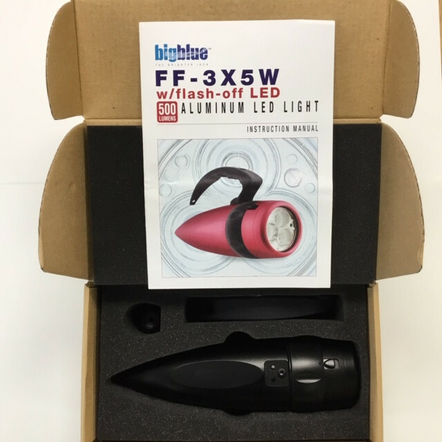 Bigblue FF-3x5W AFO LED Focus/Modeling Dive Light (Black) New, 500 Lm