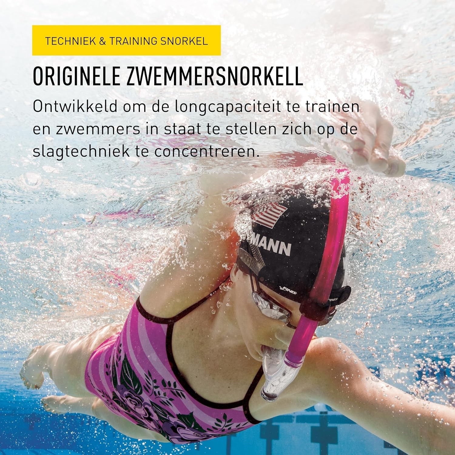 Adjustable Pink Snorkel for Swimmers – One-Way Purge Valve & Silicone Comfort