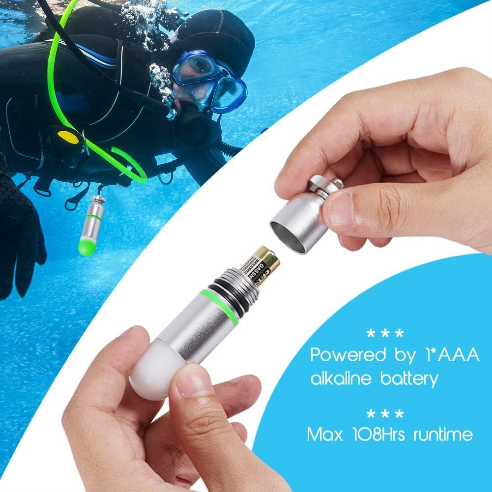 APLOS S1 2000 Lumen 4 Lighting Modes Dive Light with Power Indicator Set