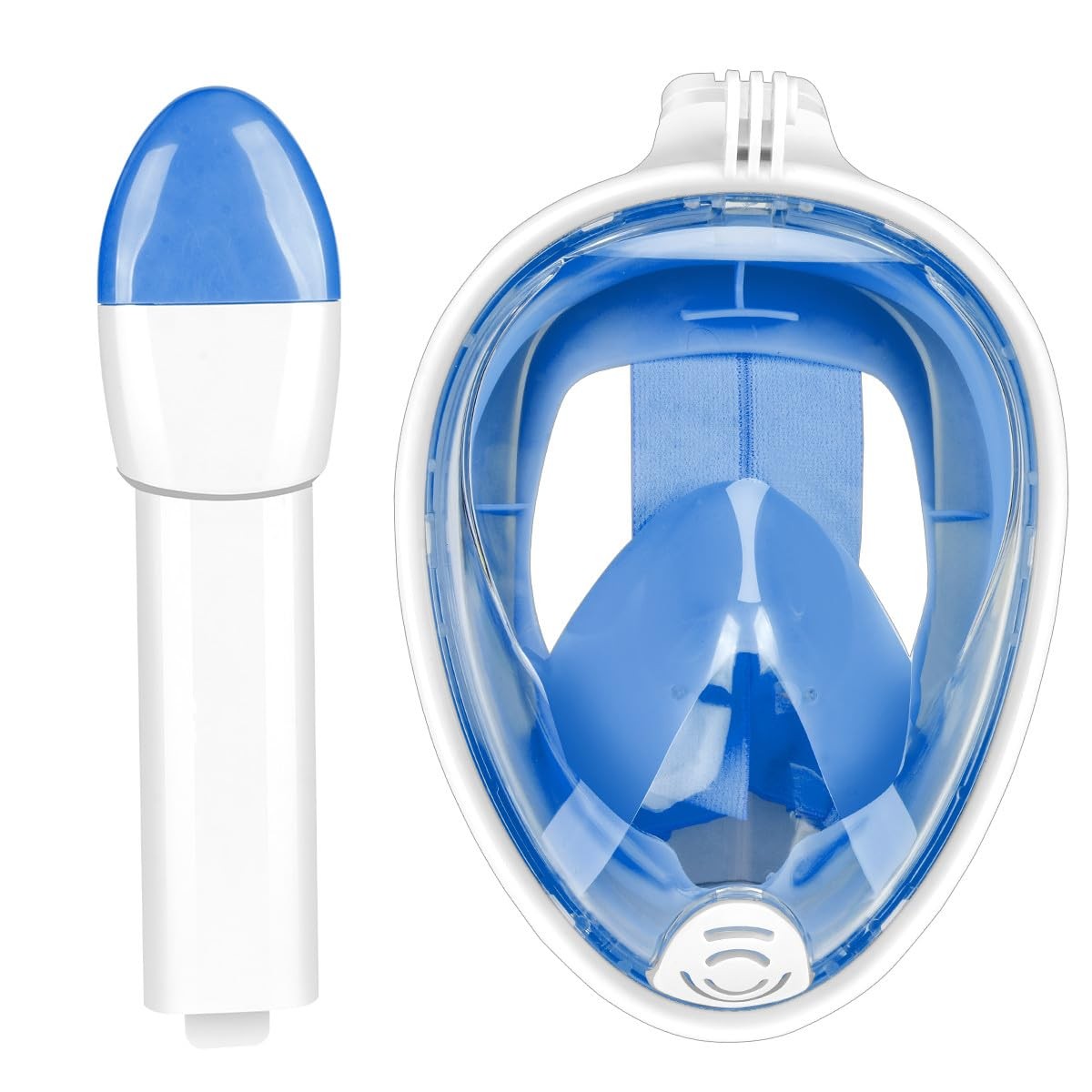 Full Face Snorkel Mask, Snorkeling Mask with Detachable Large/ X-Large, Blue