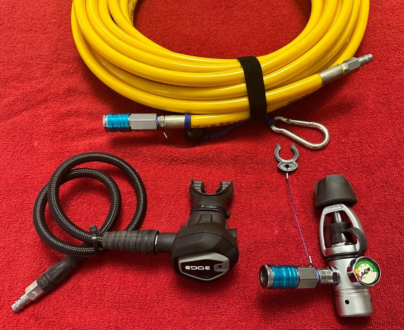 1st and 2nd stage 50′ Hookah Diving package Hog Nano Regulators JUST ADD A TANK