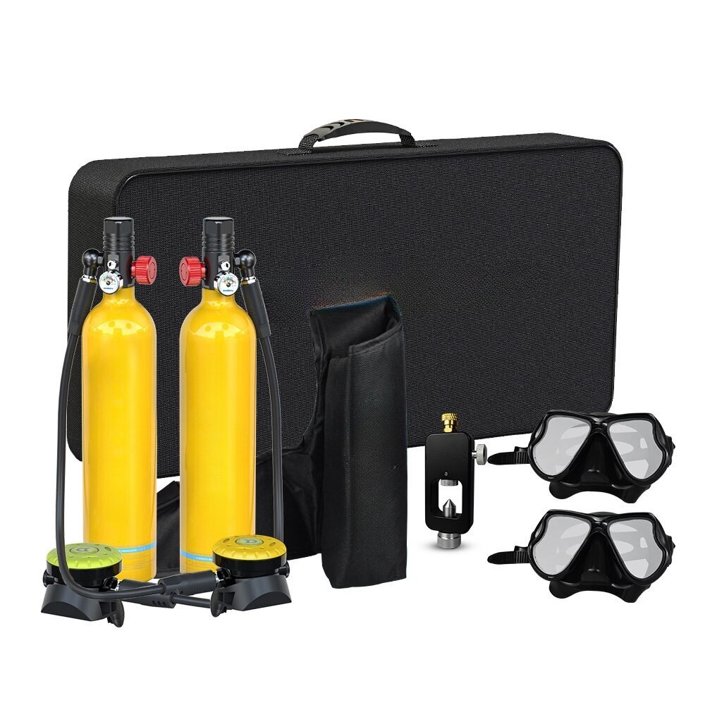 GOYOJO 1L Scuba Tank Oxygen Diving Cylinder Respirator Snorkeling Pump S5000PLUS