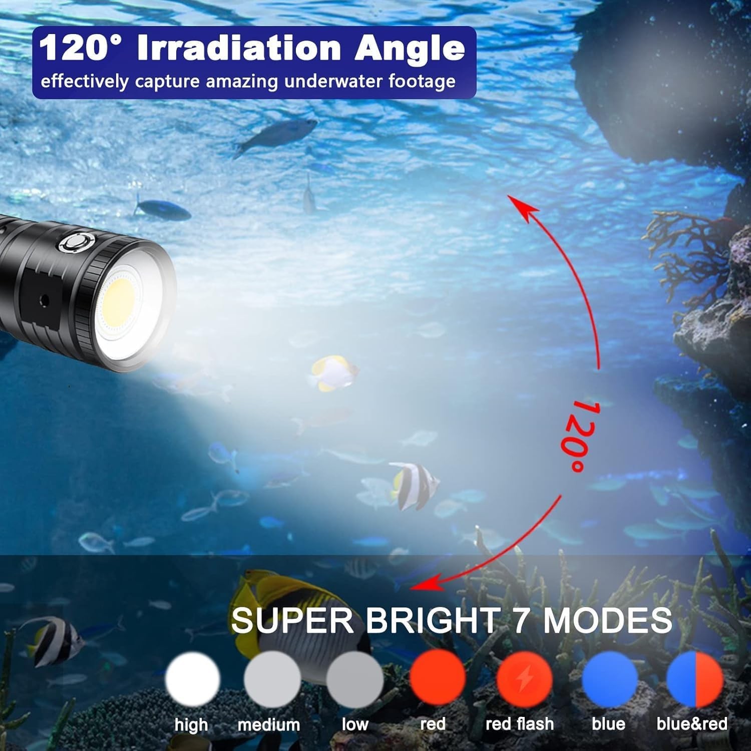 Genwiss 5500LM Scuba Diving photography Video light IPX8 waterproof Underwater