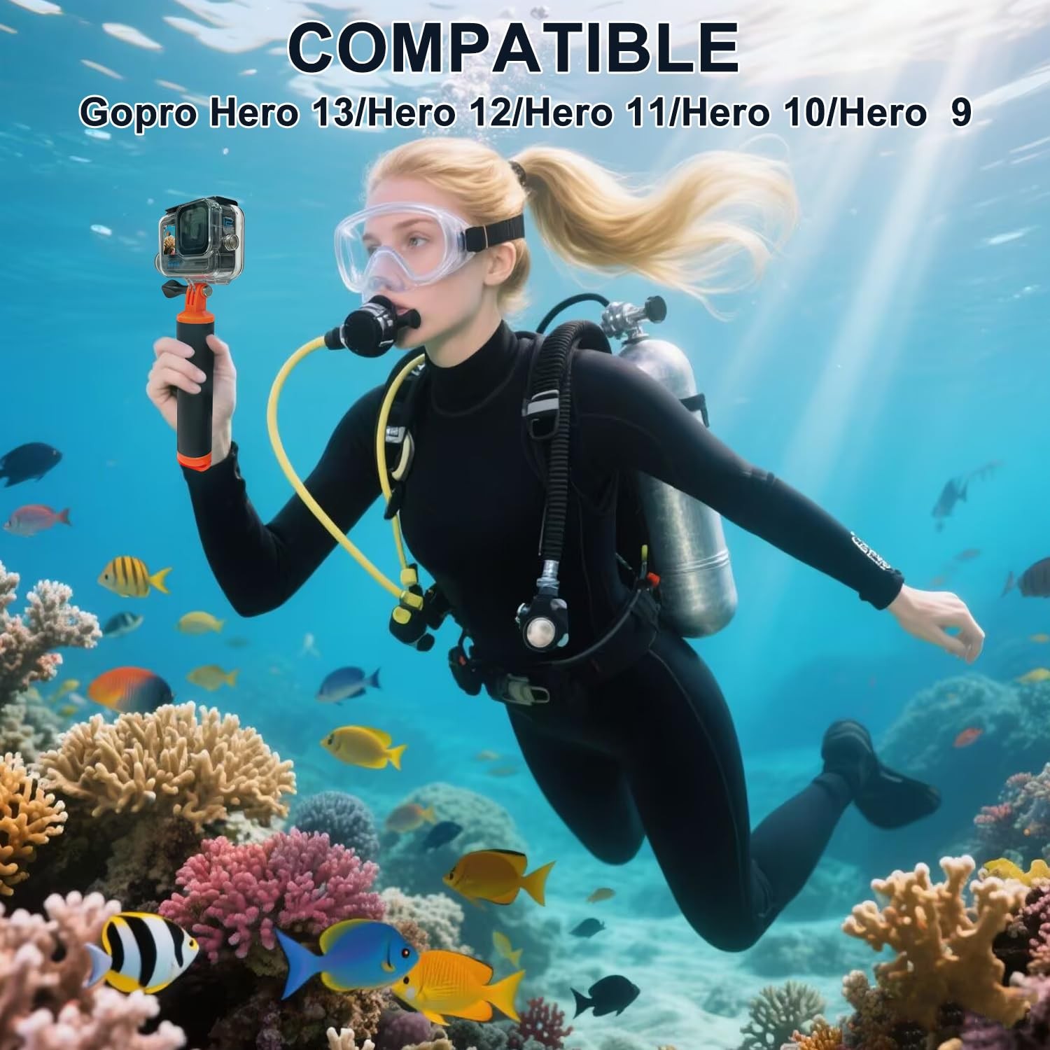 Suptig Waterproof Case, Underwater Diving Case Protective Black
