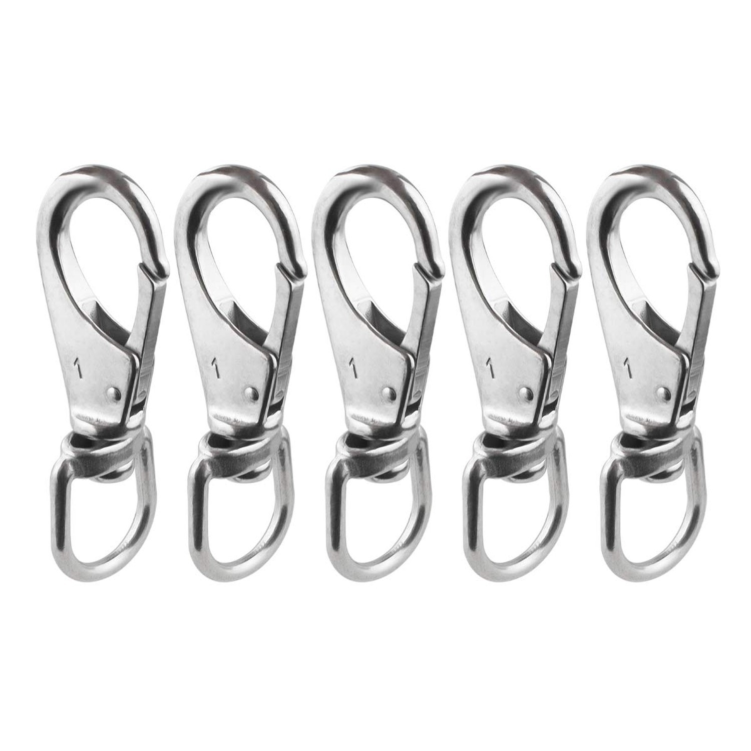 Stainless Steel Swivel Eye Snap Hook M5(1#) Scuba Diving Clips (3-1/2 x 1-1/4…