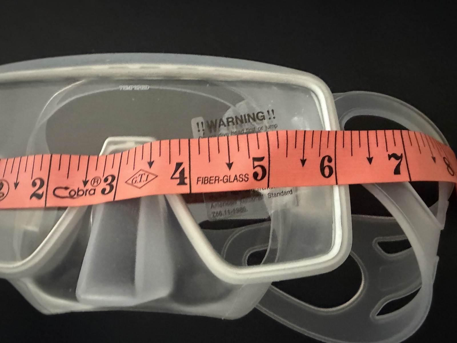 SeaVision Single Lens Tempered Glass Silicone Clear Dive Mask w/ Case