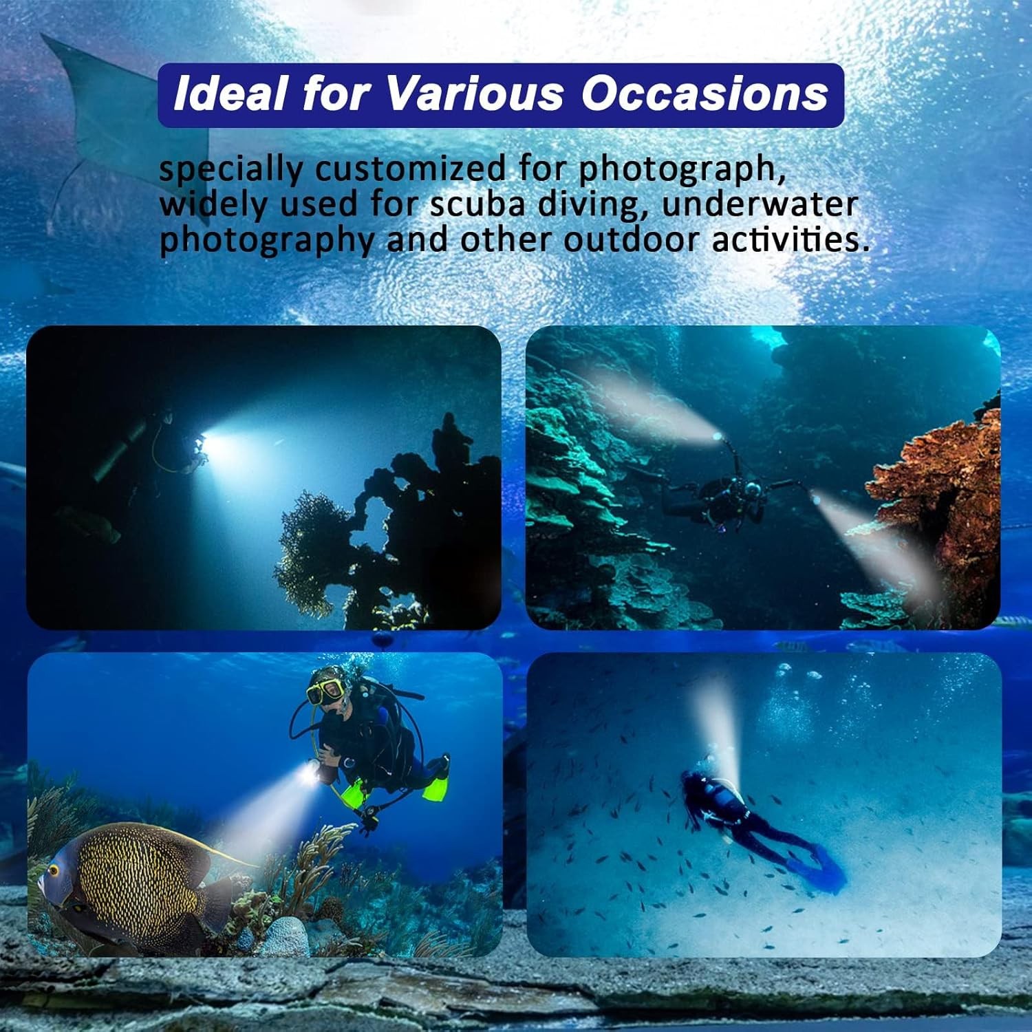Genwiss 5500LM Scuba Diving photography Video light IPX8 waterproof Underwater