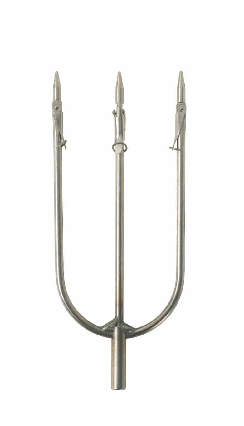 FIOCINA PESCA SUB BIG INOX SALVIMAR 3 O 5 PUNTE CON ALETTE MOBILI FUCILE ASTA
