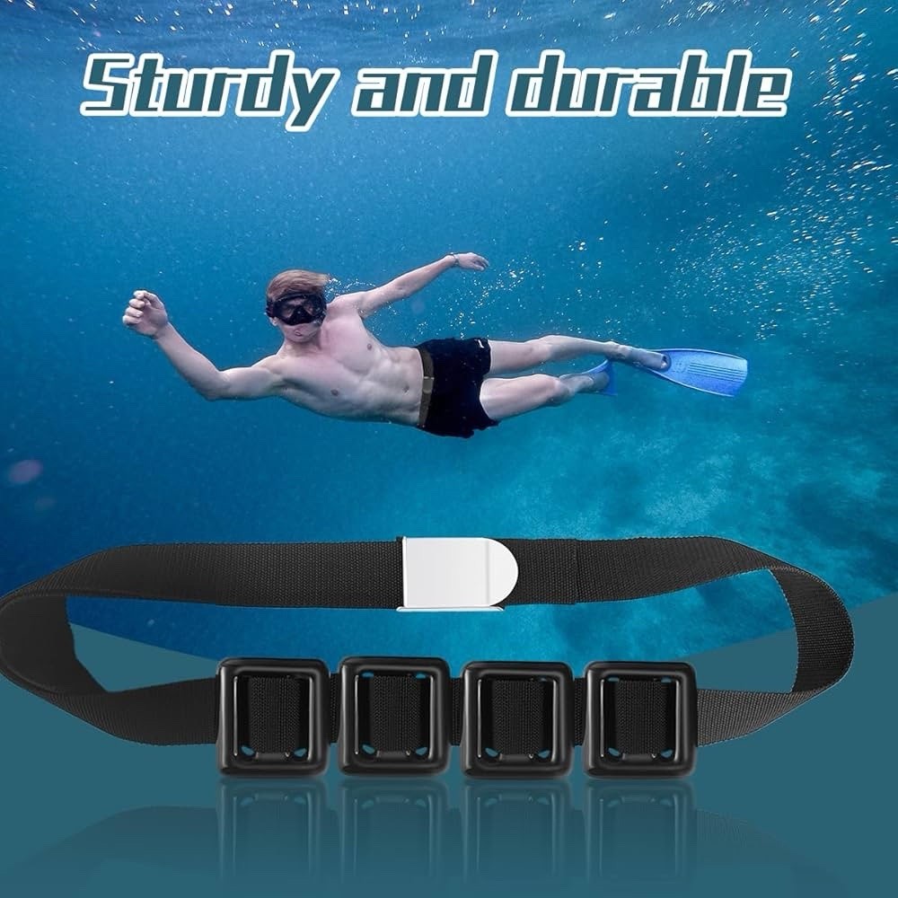 4-Pack Scuba Diving Weight Belt with Metal Buckle and Coated Weights