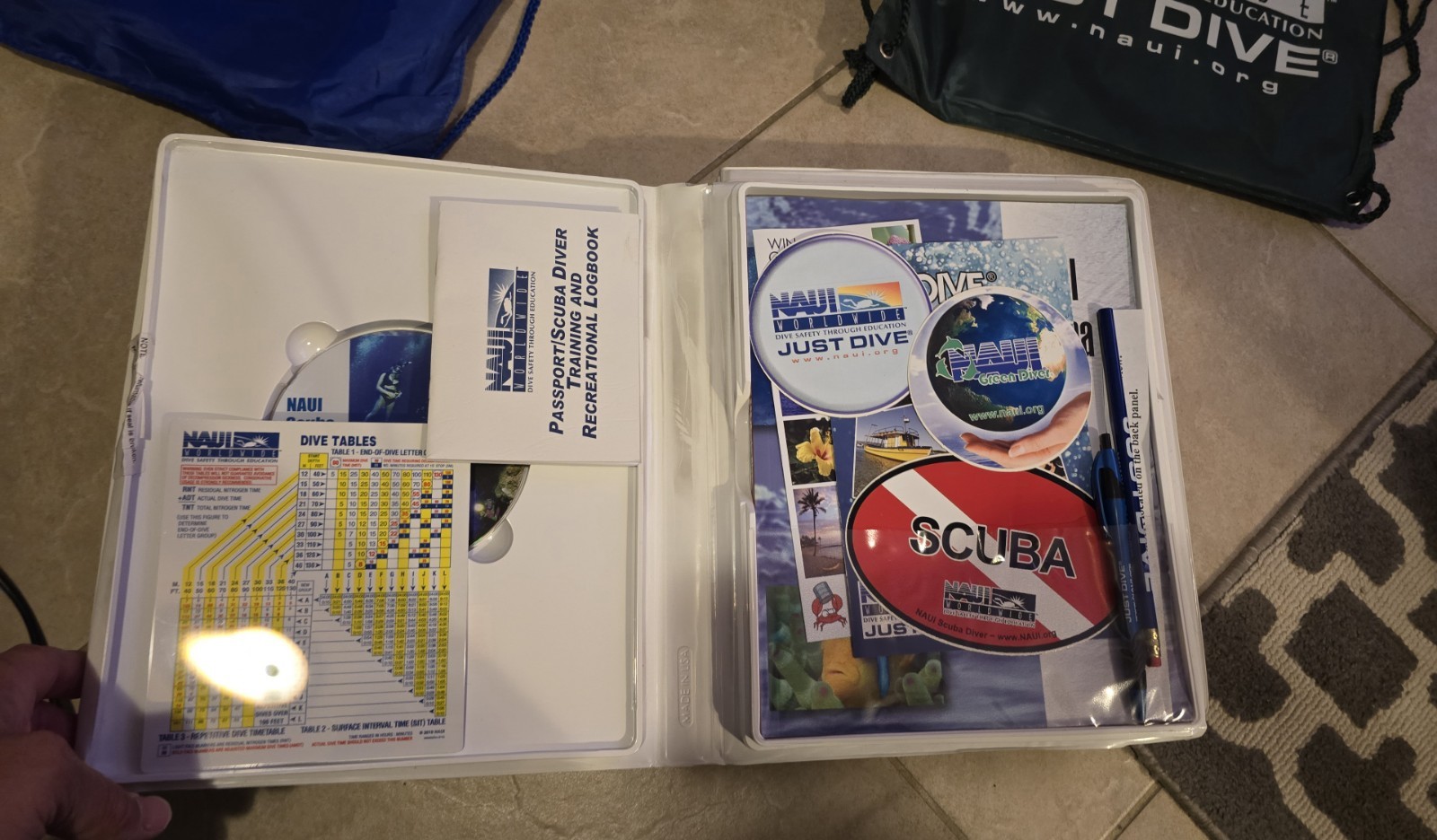 NAUI Scuba Diver Open Water Course Book/Tests – English – DVD’s – Log Book +