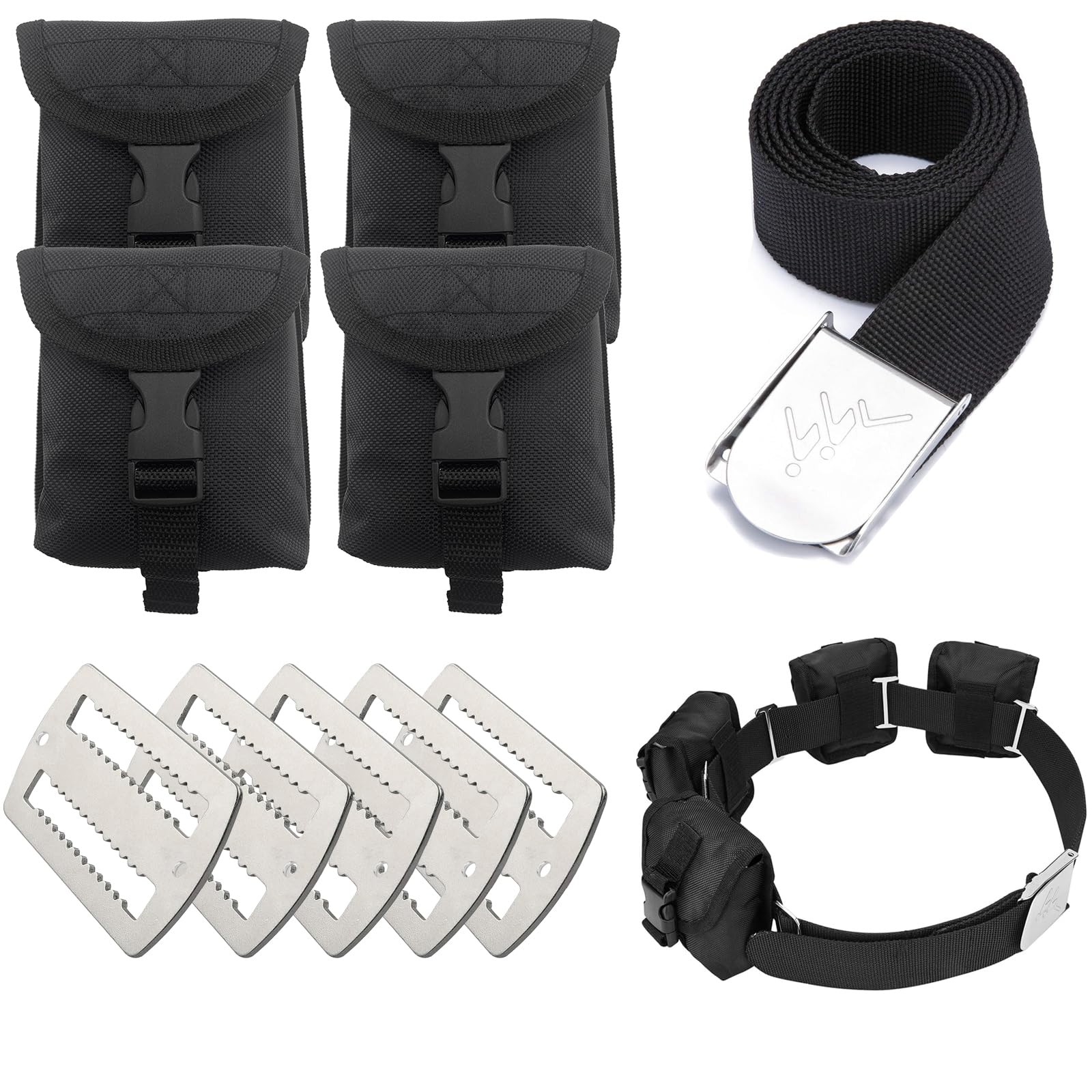 MOPHOEXII Diving Belt Kit,1 Diver Weight Belt,4 52 inches, Black
