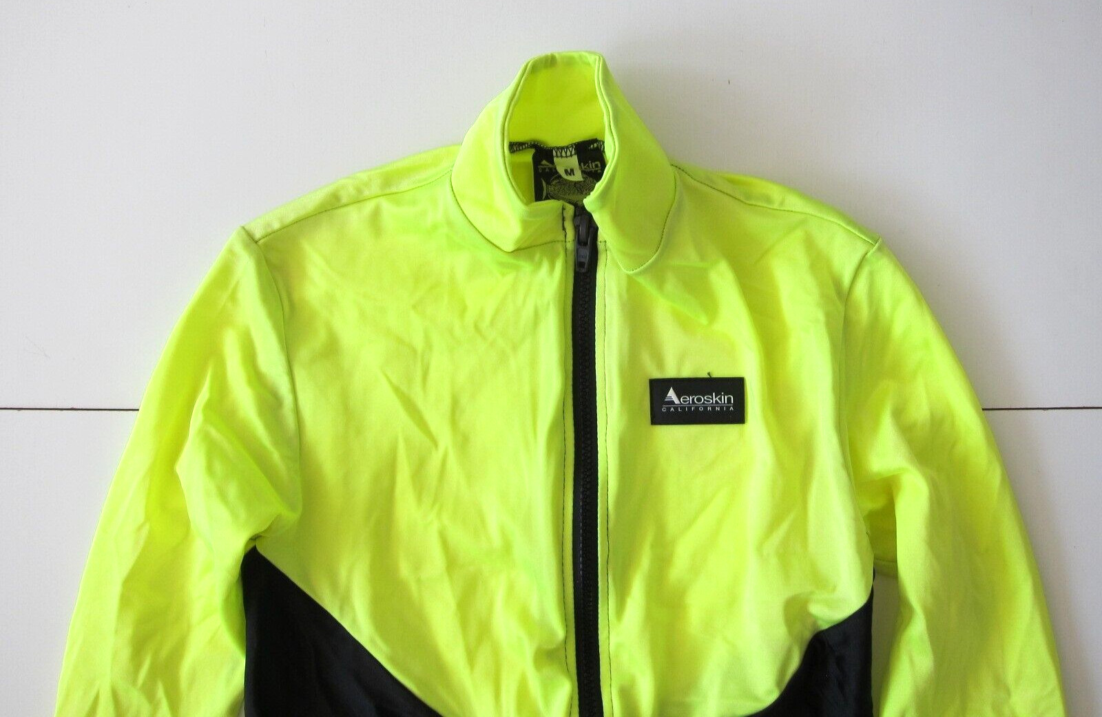Aeroskin California Neon Yellow Black Nylon Zip Rash Guard Scuba Jumpsuit Medium