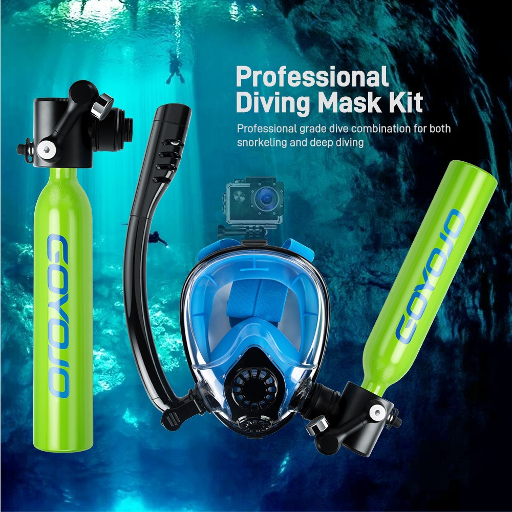 0.5L Scuba Lung Tank Snorkel Mask Combo 6-12Mins Underwater Breath System GOYOJO